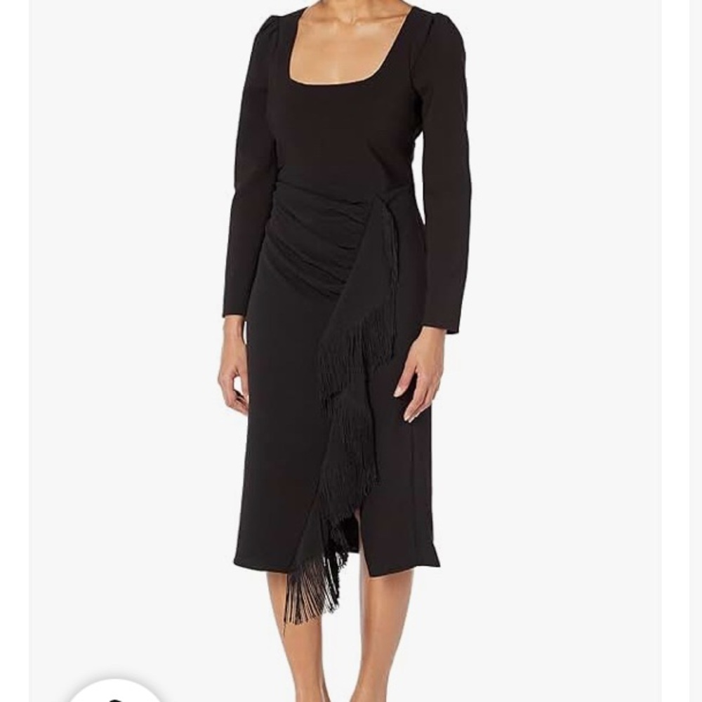 Likely Black Fringe Midi Skirt